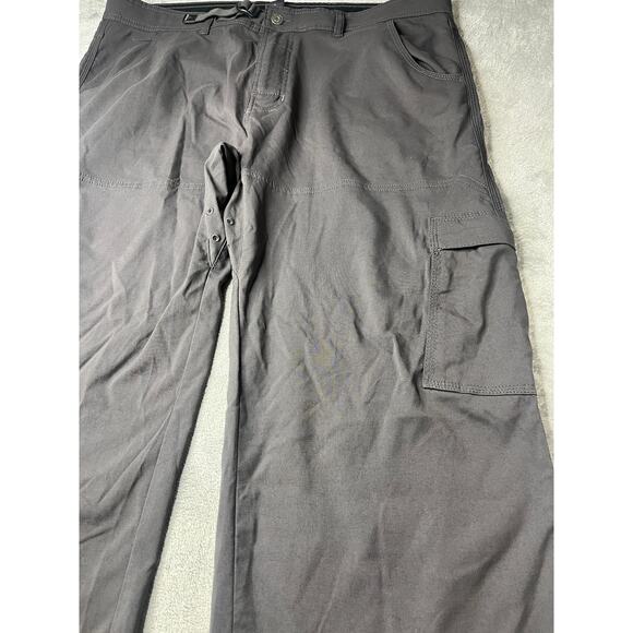 Prana Hiking Pants Roll Up Stretch Men’s Sz XXL Nylon Belt Gray Straight Leg - Picture 5 of 11